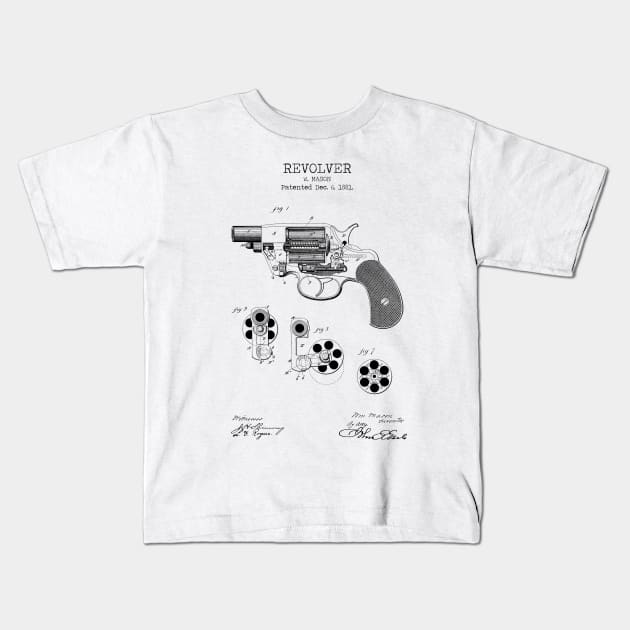 REVOLVER patent Kids T-Shirt by Dennson Creative